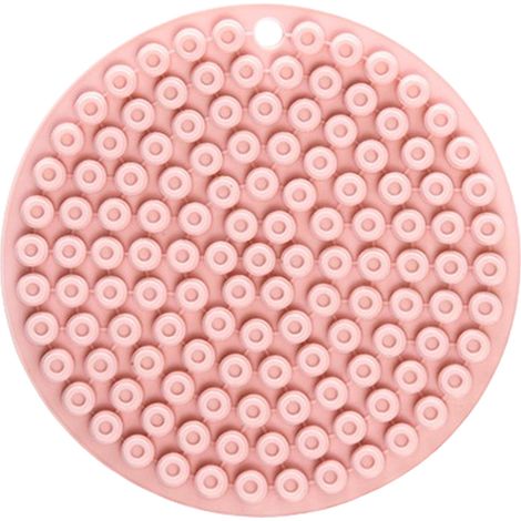 1 Tapis de table, silicone, rond, rose, résistant chaleur, antidérapant, pour cuisine (1/5)
