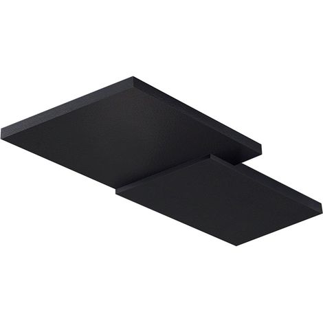 Applique a LED BEN 27W Luce Indiretta 2700K 2500lm Alluminio Verniciato Nero, Design Squadrato Dimmerabile Taglio di Fase - Rossini Group