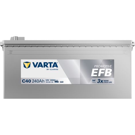 Batterie Poids-Lourd VARTA ProMotive EFB C40 - 12V 240Ah 1200A (1/2)