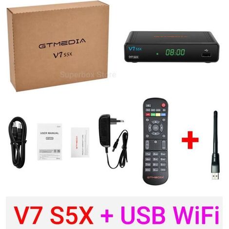 Récepteur Satellite - GTMEDIA - V7 S5X - USB WiFi - Full HD 1080P - PVR Prêt