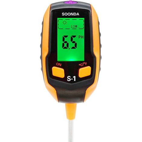 PH-mètre numérique 4 en 1 – Mesure pH, humidité, lumière et température – Sonde 20,5 cm pour intérieur et extérieur - SOL 4 EN (1/5)