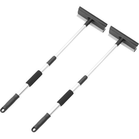 Raclette de Nettoyage de Vitres Éponge Douce avec Manche Télescopique en Acier Inoxydable et Lame en TPR, Kit 2 Pièces Plusieurs Styles pour Pare-Brise et Plusieurs Styles (1/5)