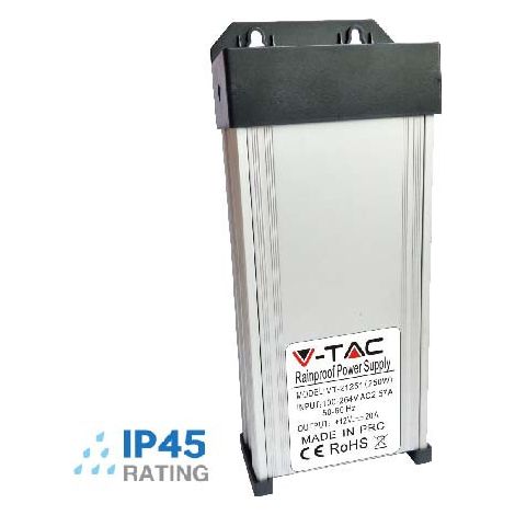 Fuente de alimentación metálica V-TAC de 250 W, 12 V, 20 A, 2 salidas, ventilador de refrigeración, 218 x 95 x 50 mm, IP45 (1/3)