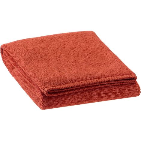 Drap de douche en coton éponge structurée grain de riz coloris Rooibos 70 x 130 cm - PANGIVO (1/3)