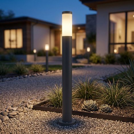Außen Steh Leuchte Terrassen Weg Edelstahl Strahler Sockel Stand Lampe anthrazit V-TAC 8961