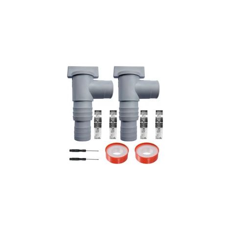 Vanne d'entretien/d'arrêt pour Piscine avec Raccord de Tuyau de 32/38mm, Vanne Piscine Double Split Tuyau Valve Plunger Accessoires de Piscine, Pour Piscine Hors Sol et Pompe de Piscine (Lot de