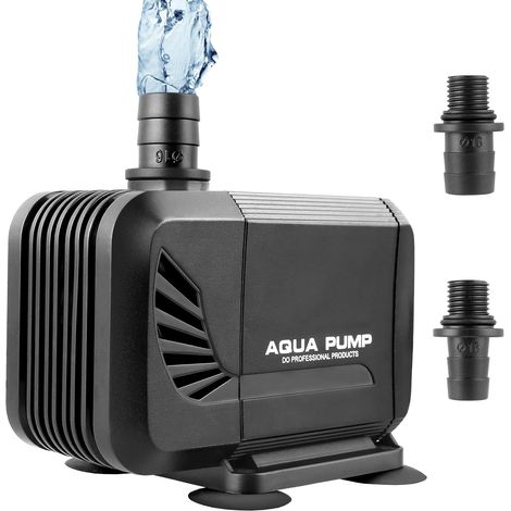 Pompe à eau submersible, mini-pompe silencieuse 15 W 1500 l/h, pompe pour aquarium avec 2 buses de 13/16 mm, hauteur de refoulement de 1,6 m, pompe a