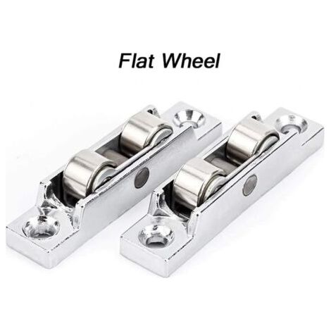 4pcs fenêtre coulissantes Poulie en zinc Matériel en alliage, Convient for porte coulissante et fenêtre Cabinet, Double Balancier Réglage de l'angle de roue, Accessoires Mobilier Accessoires de porte