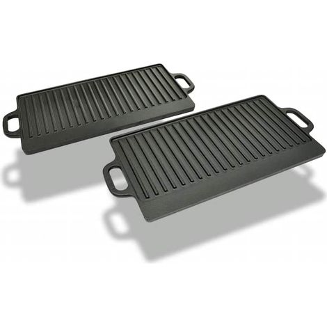Teenpull – Grillplatte Wendeplatte 2 Stk. Gusseisen 38x23 cm (1/5)