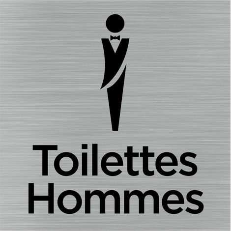 Pictogramme Toilettes Hommes (Q1057).- Plaque aluminium brossé - (1/5)