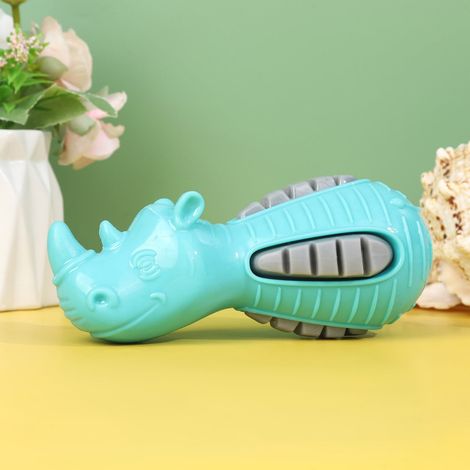 Jouet à mâcher pour chien - Jouet dentaire en TPR avec sifflet - Pour races moyennes et grandes (30-80 lb) - Bleu - 1 pièce (1/4)