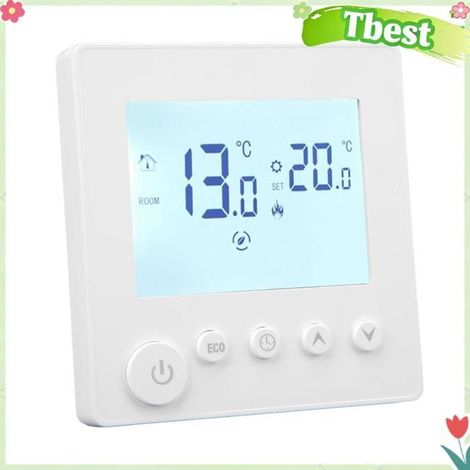 Tbest Thermostat de chauffage Thermostat numérique avec écran LCD, régulateur de température quincaillerie thermostat Sans Wi-Fi (1/5)