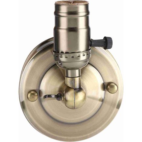 Douille E27 vintage pour applique murale avec interrupteur, idéale pour la décoration intérieure et extérieure, 220 V, bronze. (1/5)