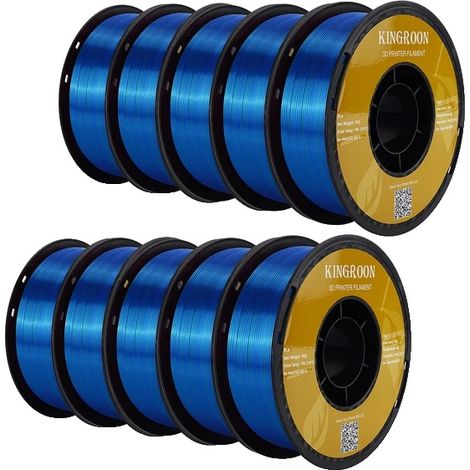 Filamento para impresora 3D, PLA sedoso, 1,75 mm de diámetro, amarillo, verde y azul. (1/2)