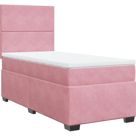 Maison Exclusive - Giroletto a Molle con Materasso Rosa 90x200 cm in Velluto