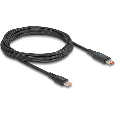 88136 DeLock USB-C / USB-C 2.0 - Power Delivery 3.1 140 W - 1.2 m - Câble USB-C vers USB-C 2.0 - Mâle / Mâle - Power Delivery 3.1 140 W avec indication de puissance - 1.2 m