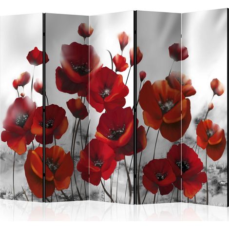 Paravento - Poppies in the Moonlight II [Room Dividers] - 225x172 (1/4)