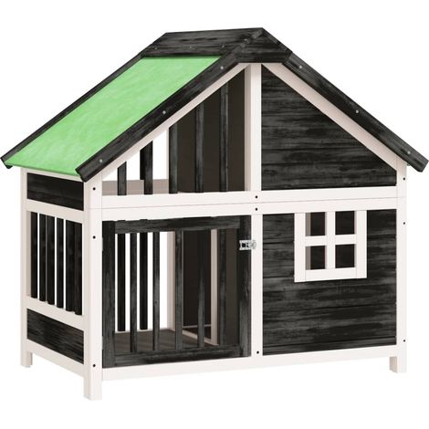 Chenil gris 96x60,5x87 cm bois de pin solide