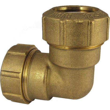 PE Rohr Verschraubung 32mm, Messing, Winkel 90°, Klemmverschraubung