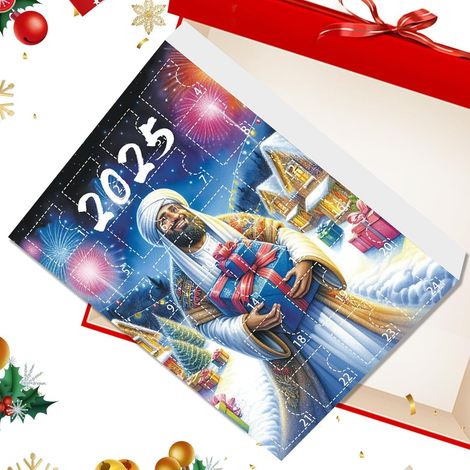 Calendrier de compte à rebours de Noël Ornement de Jésus en acrylique 2D pour l'Avent 2025, breloque décorative pour la maison, les collectionneurs, les , les adultes, l'intérieur et (1/5)