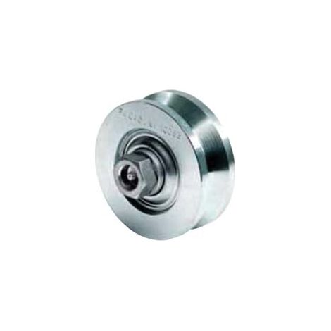RUOTA CANCELLI GOLA V CON INGRASSATORE DUE CUSCINETTI ART.323  mm.120x44    COMUNELLO