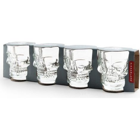 Shot-Gläser - KIKKERLAND - Totenkopf - Set von 4 - Glas - Spülmaschinenfest