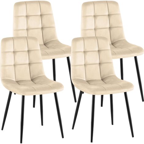 Juego de 4 sillas de comedor Antibes Blanco crema (1/5)