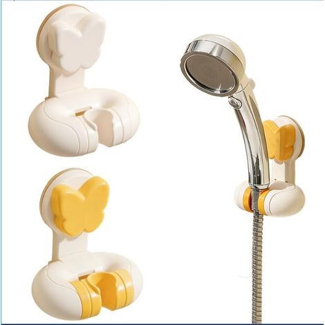 Support Pommeau de Douche Ventouse, Accroche Pommeau de Douche Supports À Ventouse Sans Percage À Angle Réglable 60° En Lot de 2 Pour Baignoire Et Douche (1/5)