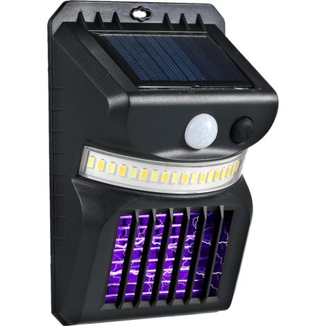 Lampe solaire anti-moustiques extérieure, détecteur PIR et lumière, 3 modes, batterie 1200 mAh (IP44) (1/5)