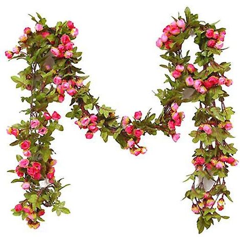 Guirlande de fleurs artificielles de 220 cm, ne fane pas, roses artificielles décoratives, accessoires pour la confection de guirlandes de mariage et le quotidien.rose rouge (1/5)
