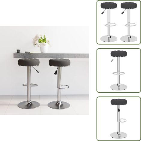 Tabourets de bar lot de 2 noir tissu - Tabouret De Bar - Chaise De Comptoir - Tabourets Hauts - Meubles De Cuisine - Décoration Intérieure (1/5)