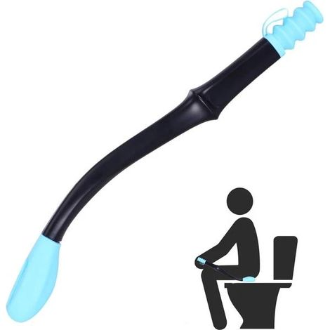 Brosse de toilette à long manche, accessoire pour s'essuyer les fesses et nettoyer les fesses. (1/5)