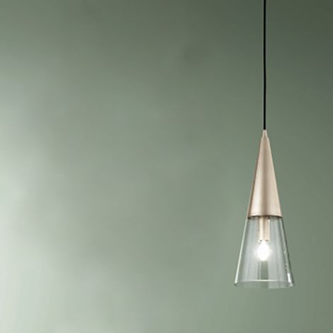Lampada a sospensione TRENTO 15 cm con diffusore in vetro soffiato Oro (1/2)