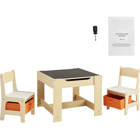 Mophorn Kindertisch- und Stuhlset, Aktivitätstisch aus Holz mit Aufbewahrungsboxen, ideal für Kleinkinder zum Kunstmachen, Basteln, Lesen und Lernen