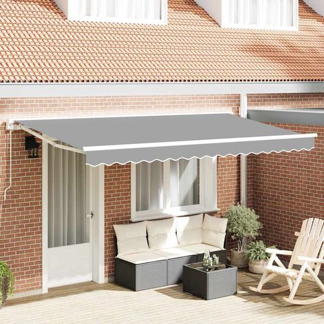 Markisenrahmen Verstellbar Weiß 4 x 2 m Stahl