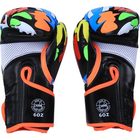 Gants de sport respirants pour enfants BN FIGHT Graffiti, équipement de protection pour l'entraînement à la boxe, au sanda et au taekwondo, noirs (1/5)