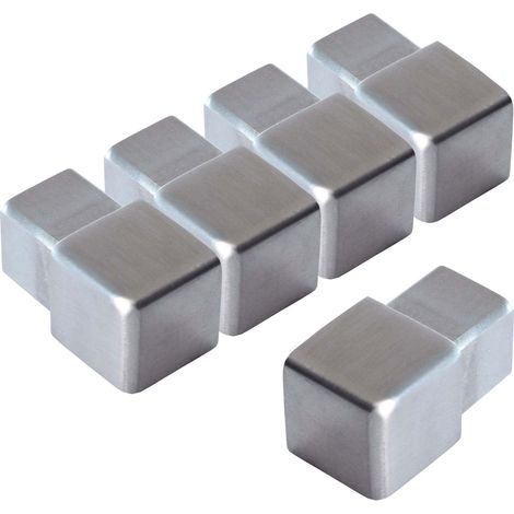 Dalsys Endstück für Fliesenschiene Quadratprofil Edelstahl, Fliesenprofil - Gebürstet 12,5mm, 5 Stück