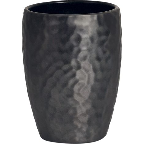 Gobelet Céramique DARWIN HAMMERED Noir Spirella (1/2)