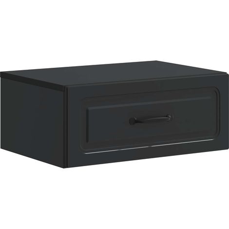 Wall-Mounted Bedside Cabinet Black 49 x 34.5 x 20 cm vidaXL