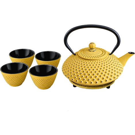 Gusseiserner Teekessel mit Sieb, Tassen und Untersetzer TSUKO, 1,25 l (1/5)