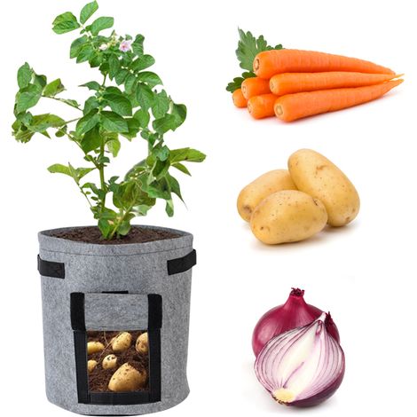 Sac de culture pommes de terre 15 litres avec poignées rabat d'accès 25x30cm (1/5)