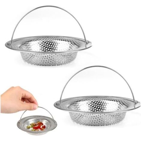 Filtre Évier Cuisine - Acier Inoxydable - 2 Pcs - Maillage Haute Densité - Design Securisé - Anti-Blocage (1/4)