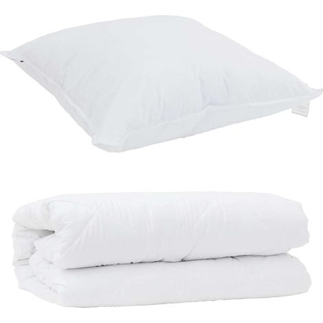 Ensemble de Duvet avec oreiller 2 pcs,Couette Blanc Microfibre CFW19979 (1/5)