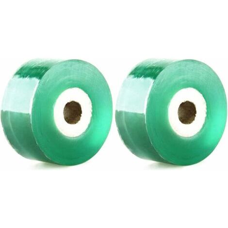 2 Pièces Greffage Ruban Pepiniere Greffage Ruban Etirable Ruban de Film Ruban Adhésif Etirable Bande Barrière Contre l'Humidité pour Greffage Réparation de Plante 3 cm100 M, Vert (1/5)