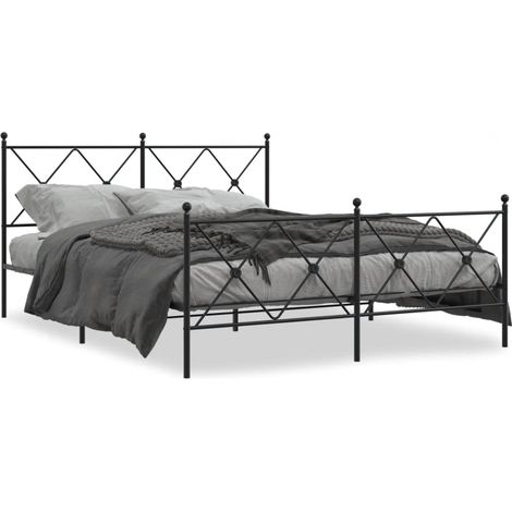 Maison Exclusive - Giroletto con Testiera e Pediera Metallo Nero 150x200 cm (1/5)