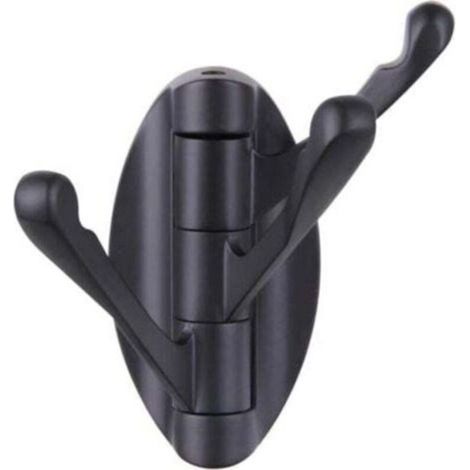 Gancio per asciugamani pieghevole nero opaco, gancio girevole in metallo per accappatoio, porta asciugamani da bagno, attaccapanni per camper, montaggio a parete (1/4)