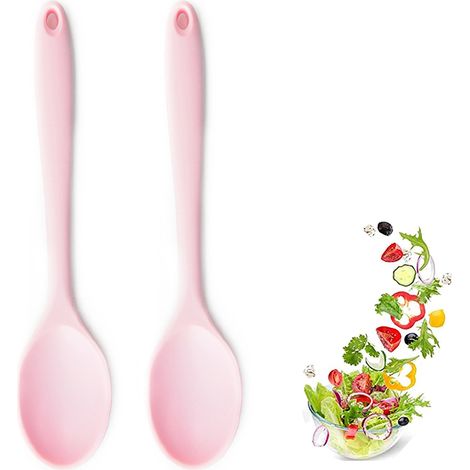 Cuillère En Silicone - Résistante À La Chaleur Jusqu'à 260 °C - Pour Cuisine Et Pâtisserie - Lot De 2 (1/5)