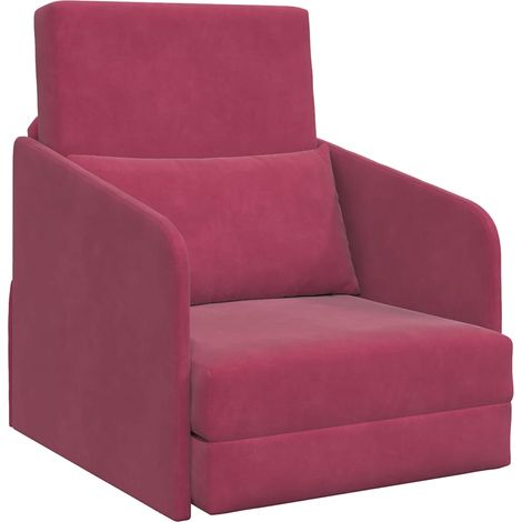 Divano letto Rosso Vino 65 x 80 x 83 cm Velluto vidaXL (1/5)