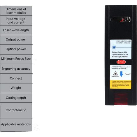 Modulo laser, connessione a 3 pin, adatto per macchine CNC, 20W 33x33mm (1/2)