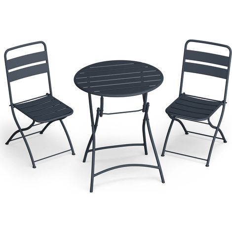 Blumfeldt Balkonmöbel Gartenmöbel Set für Balkon & Garten - witterungsbeständig, stabil & langlebig dank rostresistentem, UV-beständigem Material - vielseitig als Esstisch für Partys & Feiern